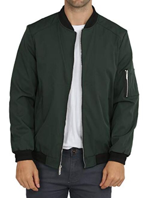 WULFUL Mens Casual Lightweight Jacket Softshell Flight Bomber Jacket Varsity Coat