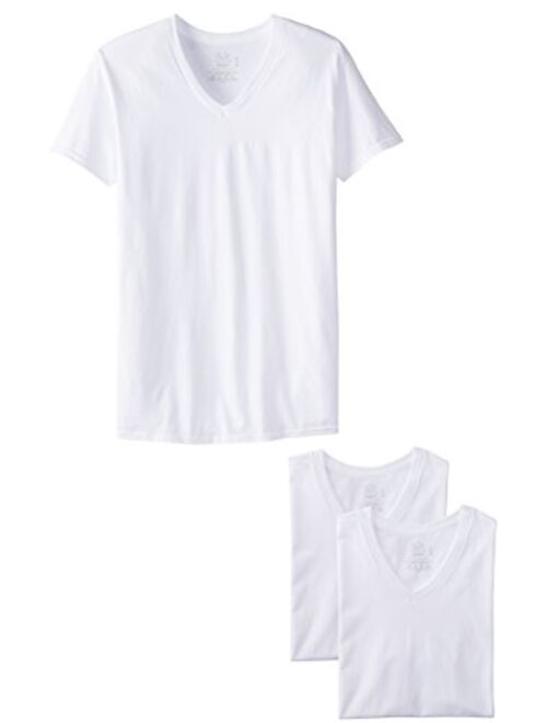 Fruit of the Loom Men's Cotton Solid V-Neck T-Shirt(Pack of 3)