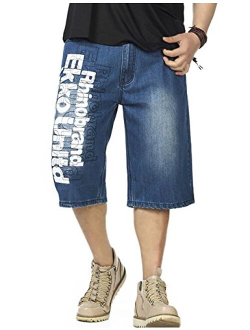 Aishang Men's Denim Shorts Relaxed Fit Hiphop Skateboard Jeans Assorted Plus Size