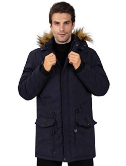 WULFUL Men's Winter Coat Warm Parka Jacket with Detachable Fur Hood