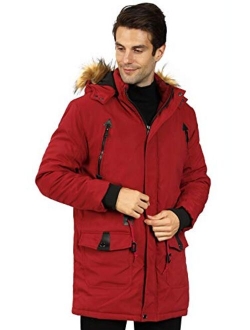 WULFUL Men's Winter Coat Warm Parka Jacket with Detachable Fur Hood