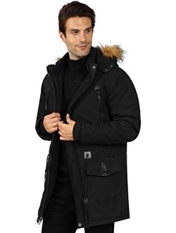 WULFUL Men's Winter Coat Warm Parka Jacket with Detachable Fur Hood