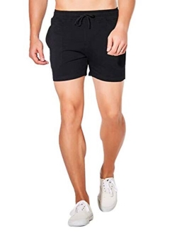 JackieLove Men's Sweat Gym Lounge Running Workout Athletic Joggers Shorts