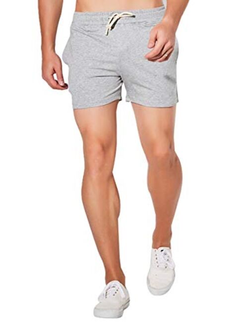 JackieLove Men's Sweat Gym Lounge Running Workout Athletic Joggers Shorts