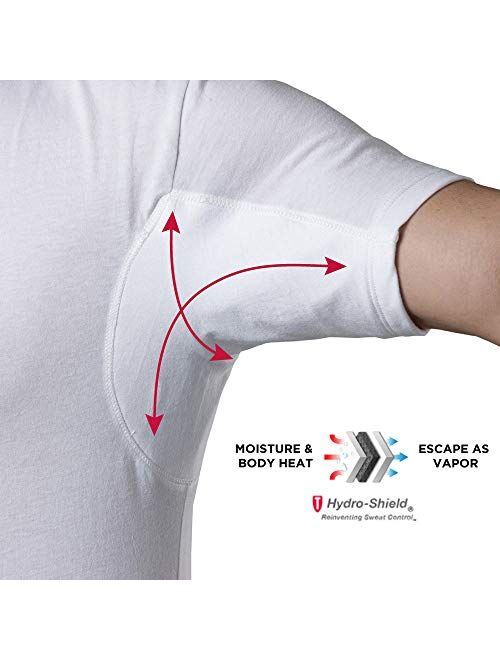 Sweatproof Undershirt for Men with Underarm Sweat Pads (Original Fit, Crew Neck)