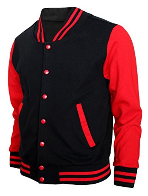 BCPOLO Baseball Jacket Varsity Baseball Cotton Jacket Letterman Jacket 8 Colors