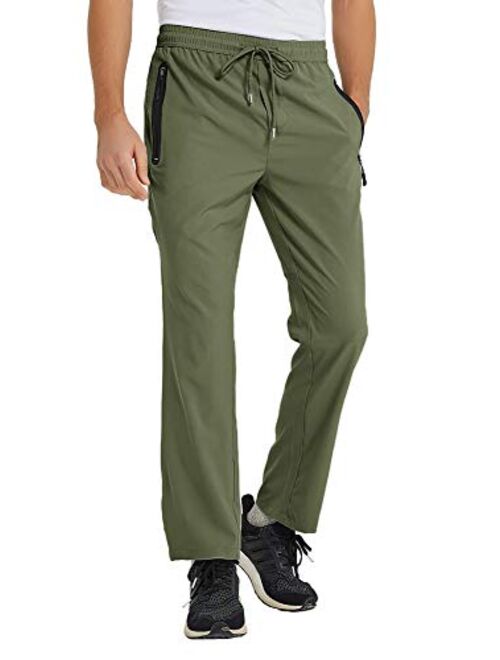 YSENTO Men's Quick Dry Lightweight Breathable Hiking Running Pants with Zipper Pockets