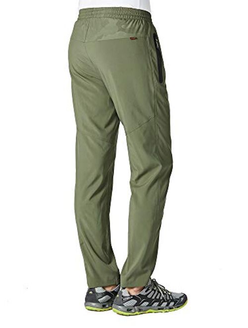 YSENTO Men's Quick Dry Lightweight Breathable Hiking Running Pants with Zipper Pockets