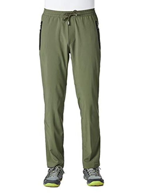 YSENTO Men's Quick Dry Lightweight Breathable Hiking Running Pants with Zipper Pockets