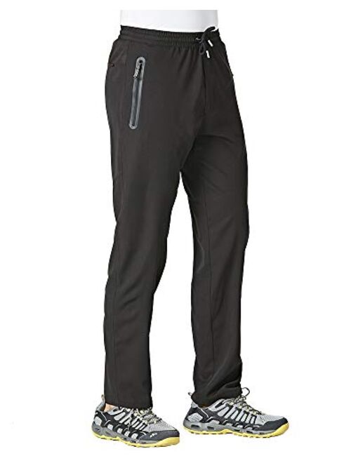 YSENTO Men's Quick Dry Lightweight Breathable Hiking Running Pants with Zipper Pockets