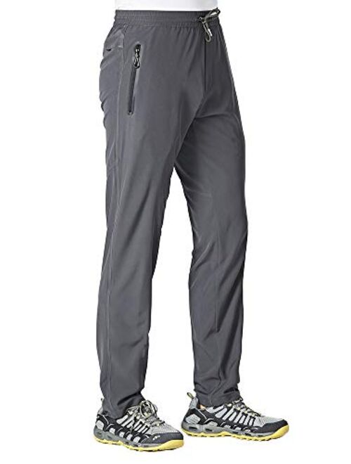 YSENTO Men's Quick Dry Lightweight Breathable Hiking Running Pants with Zipper Pockets