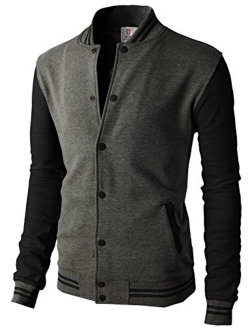 H2H Mens Casual Slim Fit Cotton Varsity Bomber Lightweight Jackets 