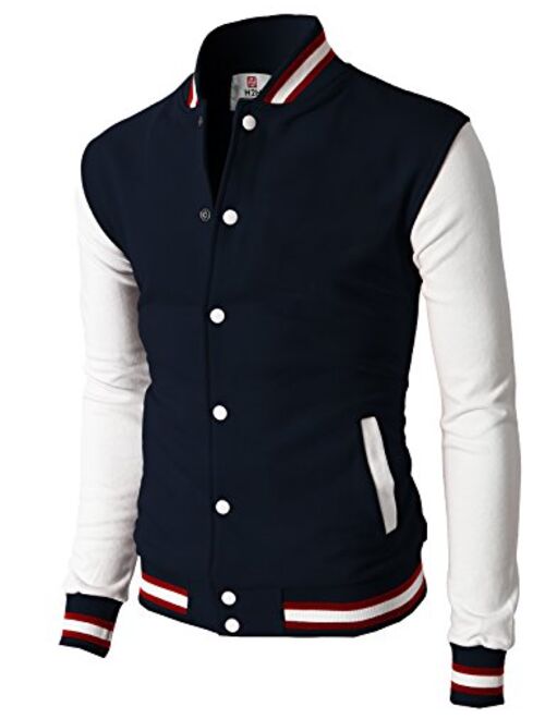 H2H Mens Casual Slim Fit Cotton Varsity Bomber Lightweight Jackets 