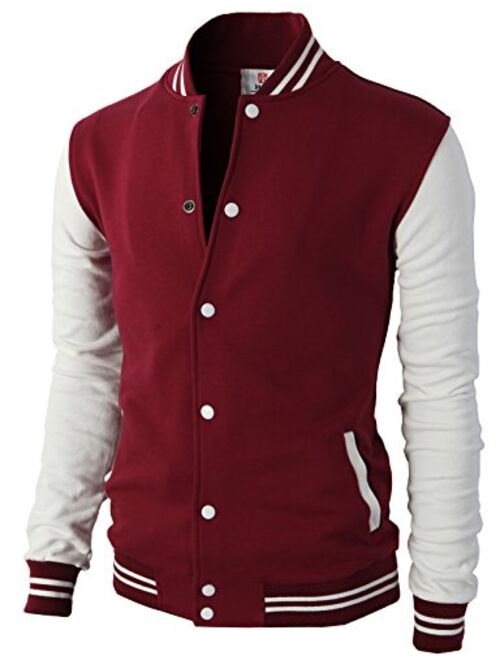 H2H Mens Casual Slim Fit Cotton Varsity Bomber Lightweight Jackets 