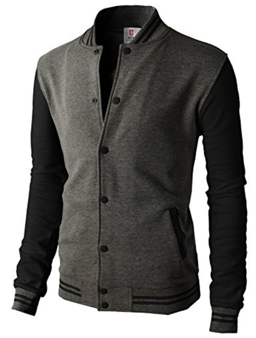 H2H Mens Casual Slim Fit Cotton Varsity Bomber Lightweight Jackets 