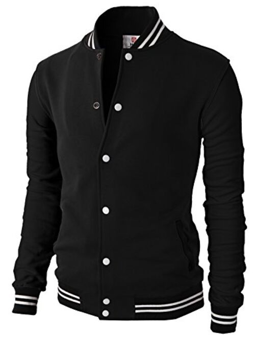 H2H Mens Casual Slim Fit Cotton Varsity Bomber Lightweight Jackets 