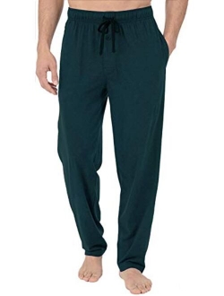 Bintangor Men's Sleep Pajama Pants 100% Cotton Knit Elastic Waistband Lounge Wear Long