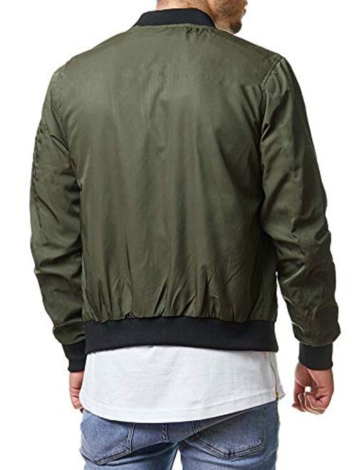 Enjoybuy Mens Lightweight Bomber Jackets Fall Winter Outerwear Full Zip Up Baseball Varsity Jacket