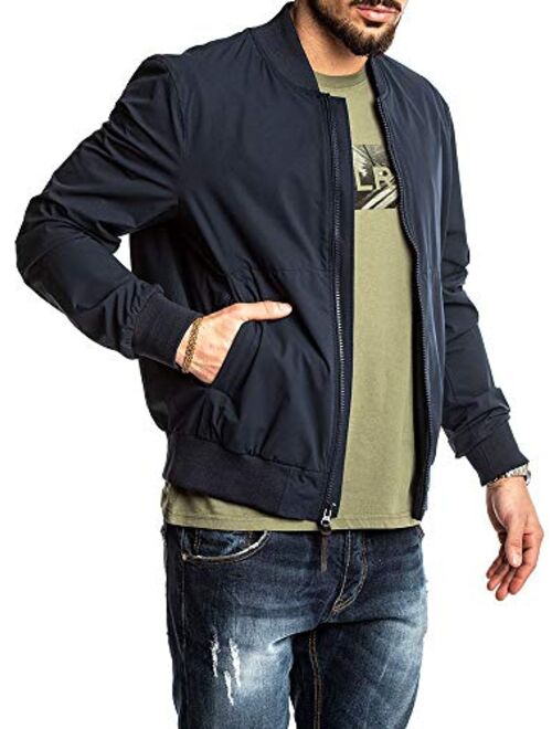 Enjoybuy Mens Lightweight Bomber Jackets Fall Winter Outerwear Full Zip Up Baseball Varsity Jacket