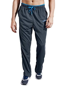 LUWELL PRO Men's Sweatpants with Pockets Open Bottom Athletic Pants for Jogging, Workout, Gym, Running, Training