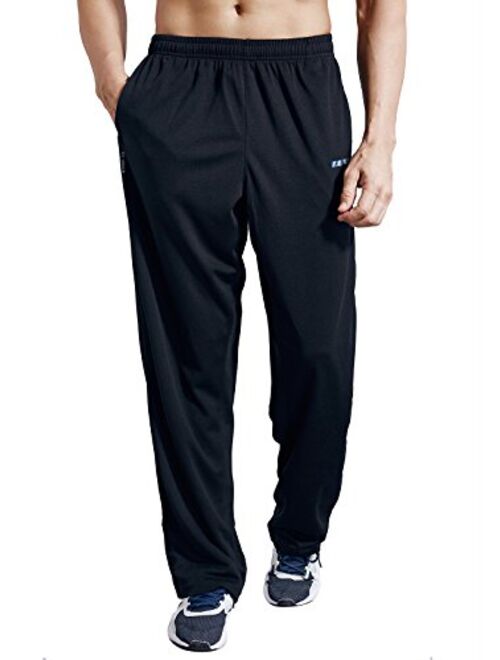 LUWELL PRO Men's Sweatpants with Pockets Open Bottom Athletic Pants for Jogging, Workout, Gym, Running, Training