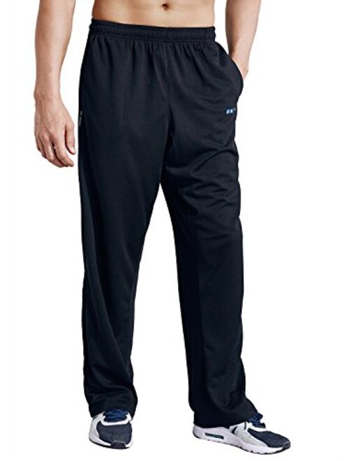 LUWELL PRO Men's Sweatpants with Pockets Open Bottom Athletic Pants for Jogging, Workout, Gym, Running, Training