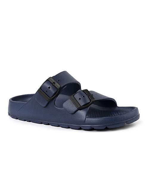 LUFFYMOMO Adjustable Slip on Eva Double Buckle Slides Comfort Footbed Thong Sandals for Womens Mens