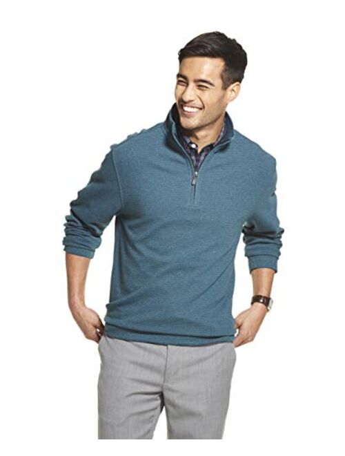 Van Heusen Men's Slim Fit Never Tuck Long Sleeve 1/4 Zip Solid