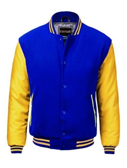 Guytalk Men's Letterman Style Premium Thick Fabric Varsity Baseball Jacket