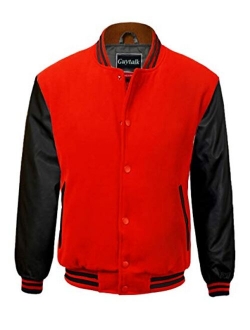 Guytalk Men's Letterman Style Premium Thick Fabric Varsity Baseball Jacket