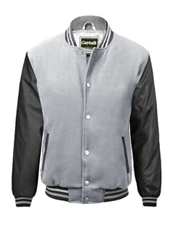 Guytalk Men's Letterman Style Premium Thick Fabric Varsity Baseball Jacket