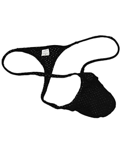 JAXFSTK Men's Breath Holes Micro Thong Sexy Mini Bikini Underwear Elastic String T-Back Tanga