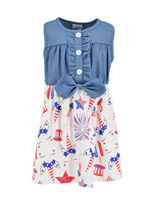 Unique Baby Girls Denim 4th of July Dress