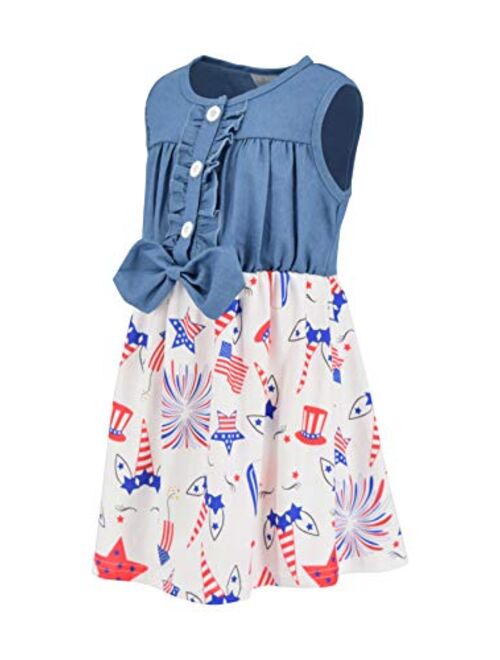 Unique Baby Girls Denim 4th of July Dress