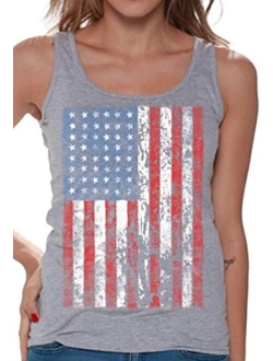 Awkwardstyles Women's American Flag Distressed Tank Top 4th July Tank   Bookmark