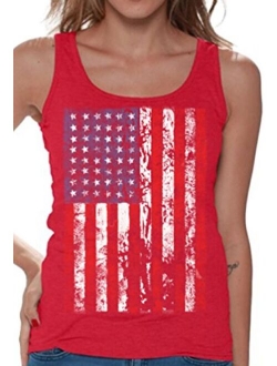 Awkwardstyles Women's American Flag Distressed Tank Top 4th July Tank   Bookmark