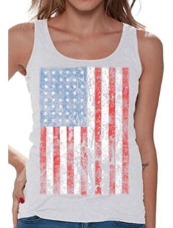 Awkwardstyles Women's American Flag Distressed Tank Top 4th July Tank   Bookmark