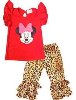 Baby Toddler Little Girls Disneyland Trip Minnie Dress Capri Outfit - Boutique Designs - 2 pc Knit Playwear