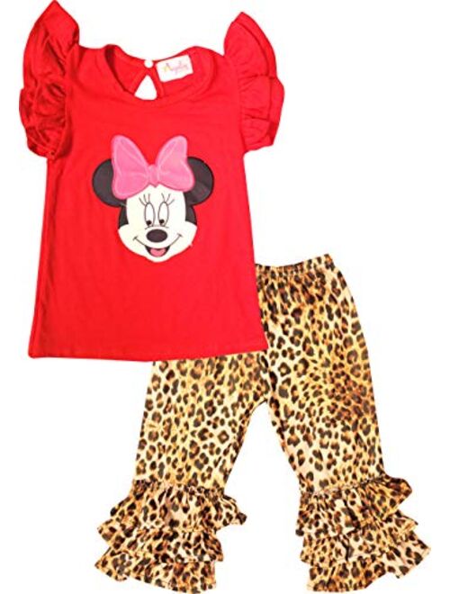 Baby Toddler Little Girls Disneyland Trip Minnie Dress Capri Outfit - Boutique Designs - 2 pc Knit Playwear