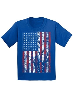 Youth American Flag Distressed T-Shirt Kids 4th July Shirt