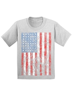 Youth American Flag Distressed T-Shirt Kids 4th July Shirt