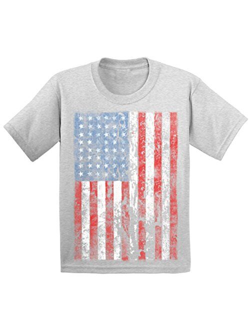 Awkward Styles Youth American Flag Distressed T-Shirt Kids 4th July Shirt