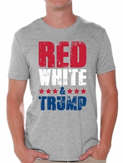 Red White & Trump Shirt for Men 4th of July Tshirt Trump Shirt