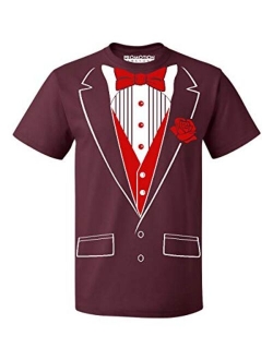 P&B Tuxedo Red Rose Funny Men's T-Shirt