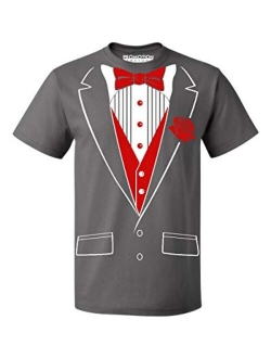 P&B Tuxedo Red Rose Funny Men's T-Shirt