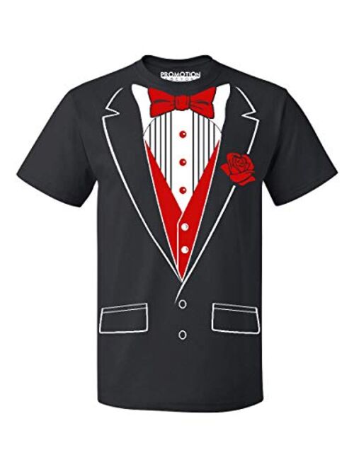 P&B Tuxedo Red Rose Funny Men's T-Shirt