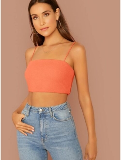 Ribbed Cropped Cami Top