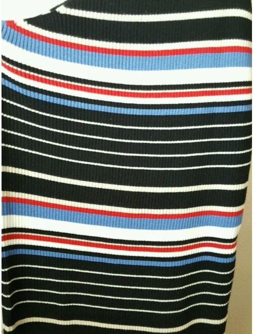 NWT ZARA ASYMMETRIC NECKLINE ONE SHOULDER STRIPE BODYCON KNIT DRESS SIZE M