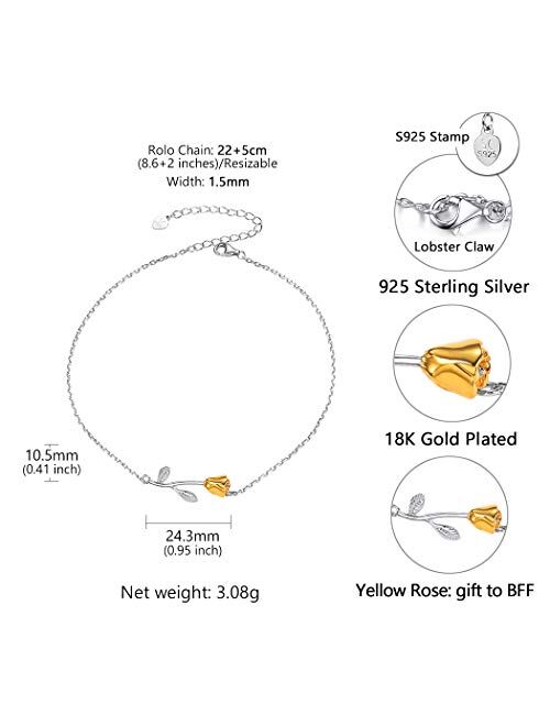 SILVERCUTE Silver Anklets Women Girls Barefoot Jewelry 925 Sterling Link Chain Bracelet for Leg