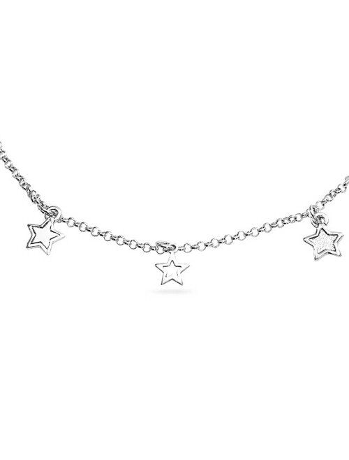 Celestial USA American Patriotic Rock Star Anklet Charm Ankle Bracelet For Women For Women 925 Sterling Silver